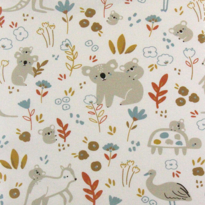 Algodón estampado PAPUNYA Blanco / Multicolor vintage